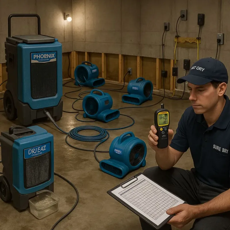 Structural Drying and Dehumidification process in Idaho Falls, ID